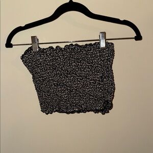 Black and White Women's Smocked Tube Top
